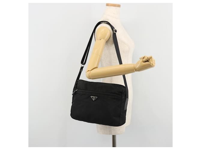 PRADA Shoulder Bag Nylon Black Silver - vista 24