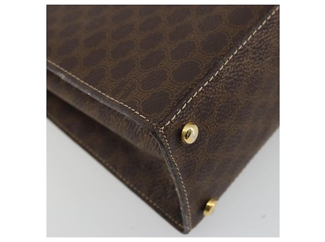 Céline CELINE Macadam Canvas Hand Bag PVC Leather Brown Gold - vista 17