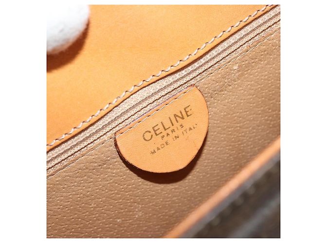Céline CELINE Macadam Canvas Hand Bag PVC Leather Brown Gold - vista 19
