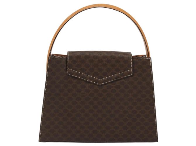 Céline CELINE Macadam Canvas Hand Bag PVC Leather Brown Gold - vista 2