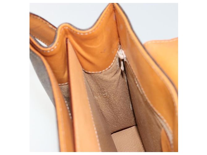 Céline CELINE Macadam Canvas Hand Bag PVC Leather Brown Gold - vista 21