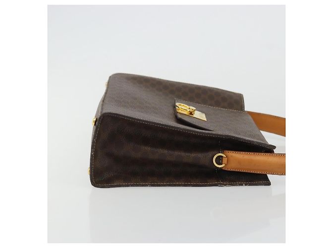 Céline CELINE Macadam Canvas Hand Bag PVC Leather Brown Gold - vista 3