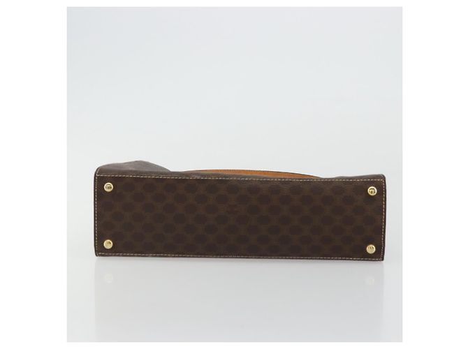 Céline CELINE Macadam Canvas Hand Bag PVC Leather Brown Gold - vista 5