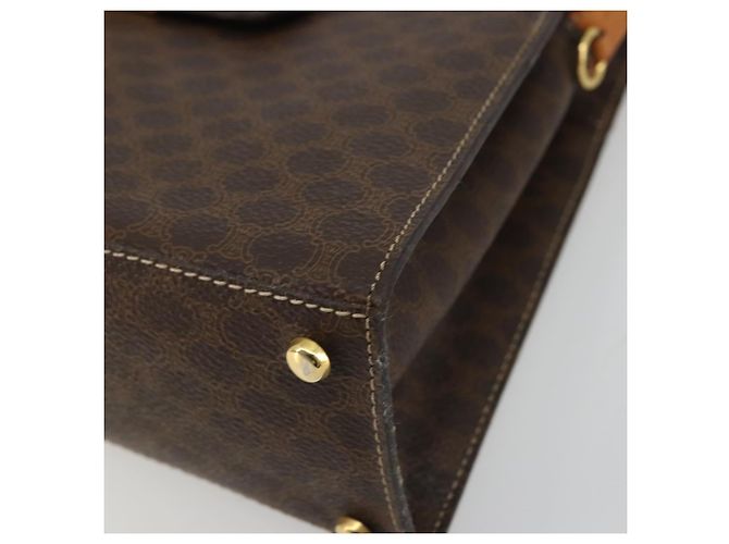 Céline CELINE Macadam Canvas Hand Bag PVC Leather Brown Gold - vista 8