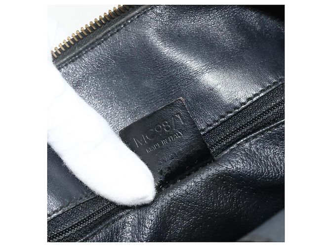 Céline CELINE Macadam Canvas Hand Bag PVC Leather Black Gold - vista 12