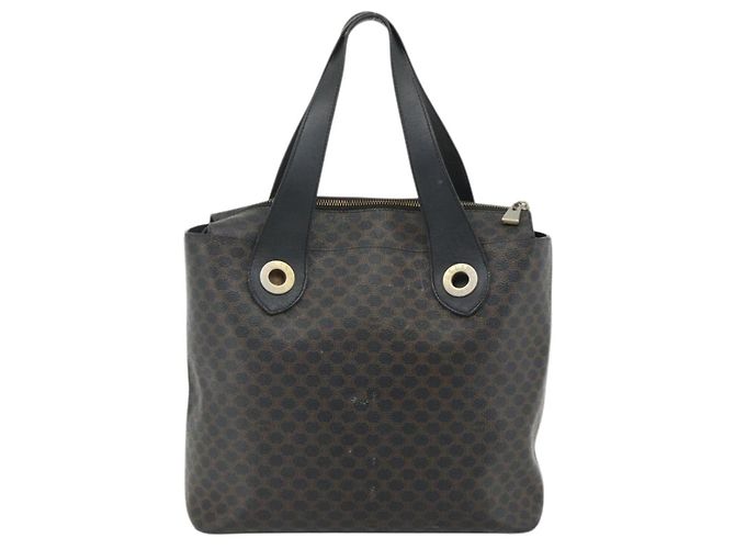 Céline CELINE Macadam Canvas Hand Bag PVC Leather Black Gold - vista 2