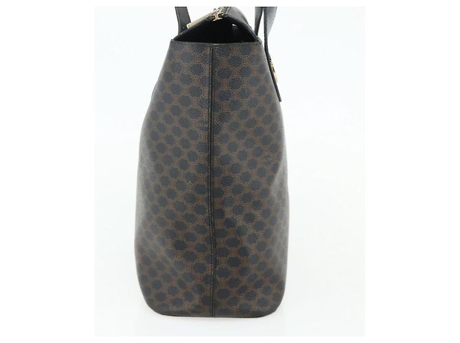 Céline CELINE Macadam Canvas Hand Bag PVC Leather Black Gold - vista 3