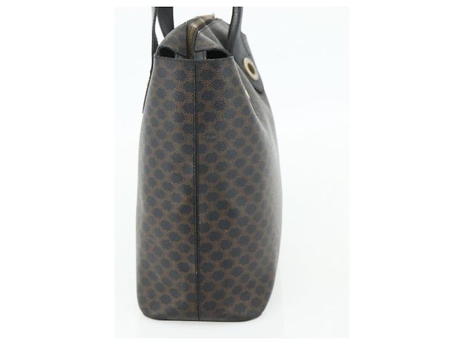 Céline CELINE Macadam Canvas Hand Bag PVC Leather Black Gold - vista 4