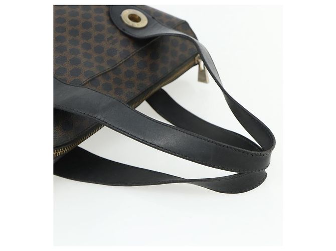 Céline CELINE Macadam Canvas Hand Bag PVC Leather Black Gold - vista 7