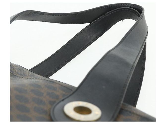 Céline CELINE Macadam Canvas Hand Bag PVC Leather Black Gold - vista 8