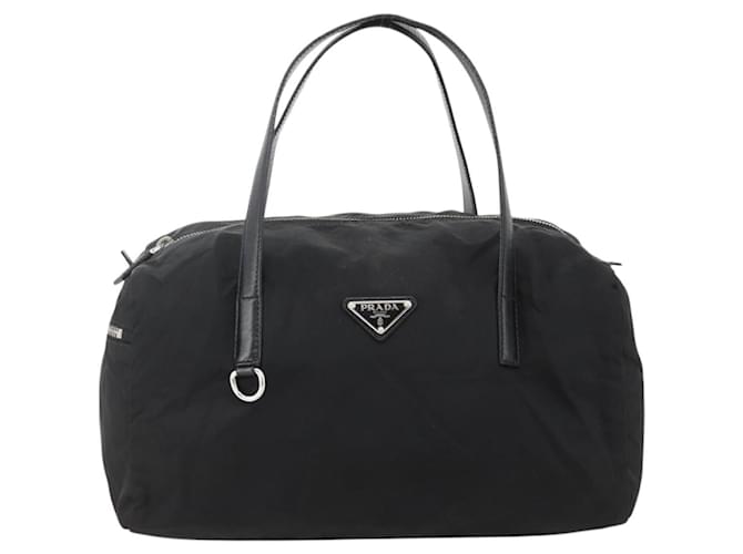 PRADA Boston Bag Nylon Black Silver - vista 13