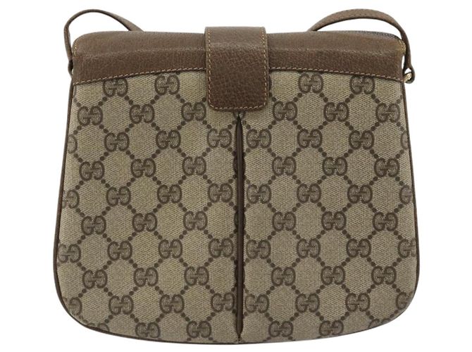 GUCCI GG Supreme Web Sherry Line Bag PVC Beige Gold 10 02 037 - vue 2