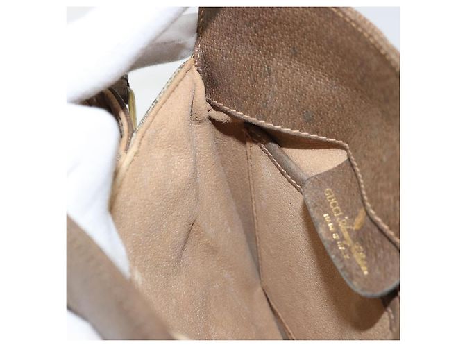 GUCCI GG Supreme Web Sherry Line Bag PVC Beige Gold 10 02 037 - vue 21