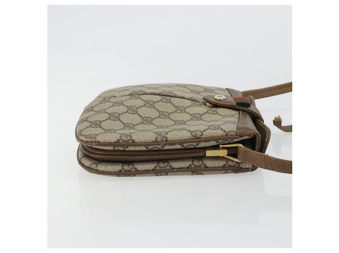 GUCCI GG Supreme Web Sherry Line Bag PVC Beige Gold 10 02 037 - vue 3
