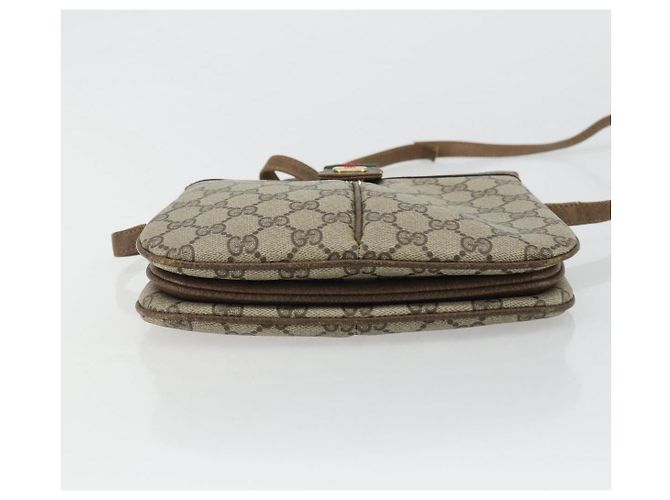 GUCCI GG Supreme Web Sherry Line Bag PVC Beige Gold 10 02 037 - vue 5