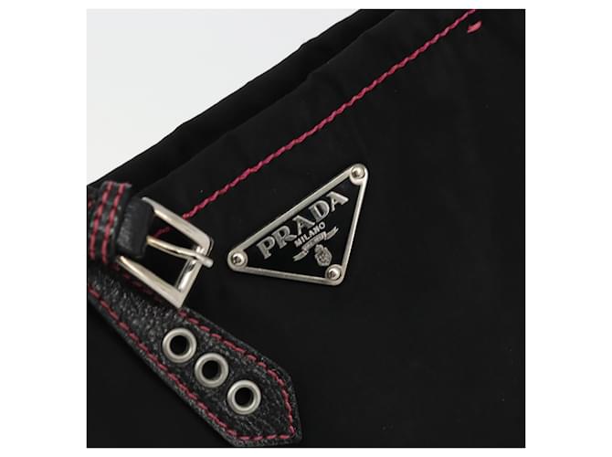 PRADA Hand Bag Nylon Black Silver - vista 20