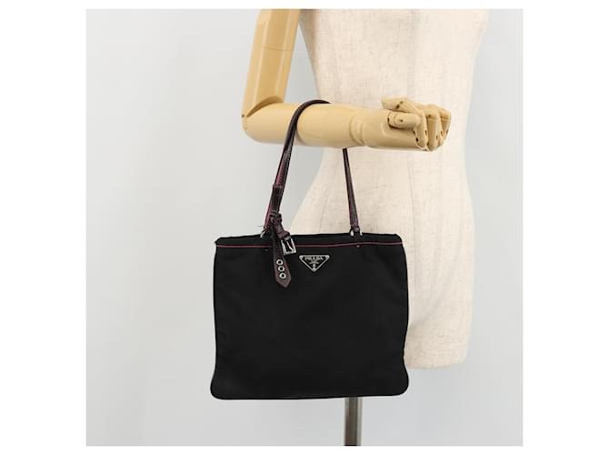 PRADA Hand Bag Nylon Black Silver - vista 25