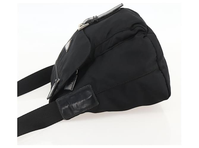 PRADA Shoulder Bag Nylon Black Silver - vista 3
