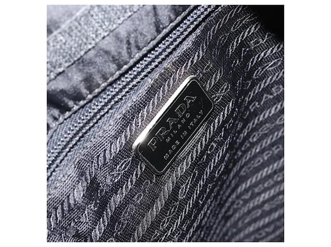 PRADA Hand Bag Nylon Black Silver - vista 17