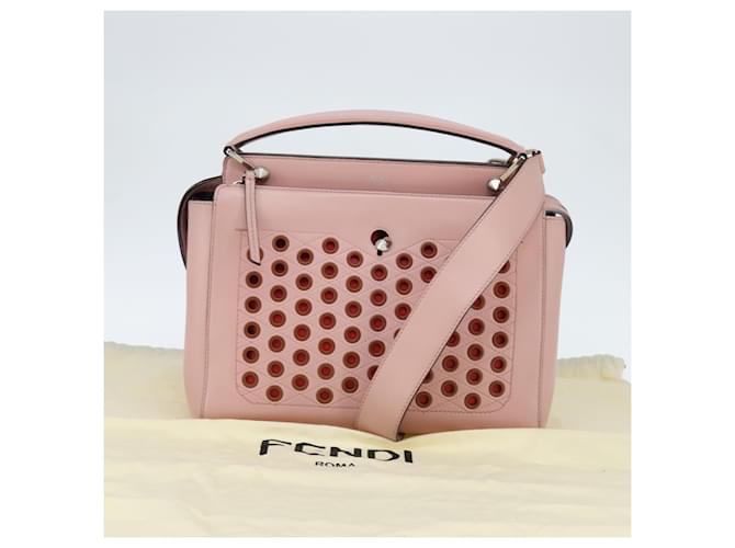 FENDI Dot Com Hand Bag Leather 2way Pink Silver - vista 25