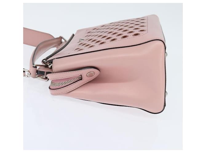 FENDI Dot Com Hand Bag Leather 2way Pink Silver - vista 4