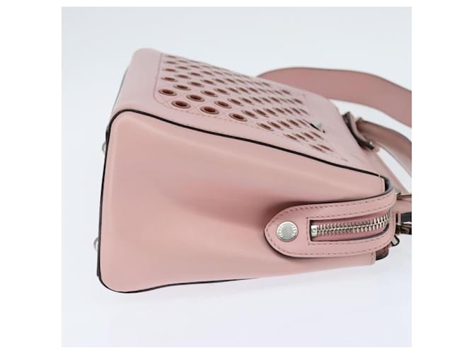 FENDI Dot Com Hand Bag Leather 2way Pink Silver - vista 5