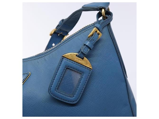 PRADA Shoulder Bag Leather Blue Gold - vista 14