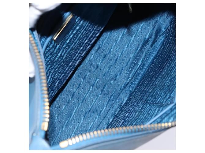 PRADA Shoulder Bag Leather Blue Gold - vista 18