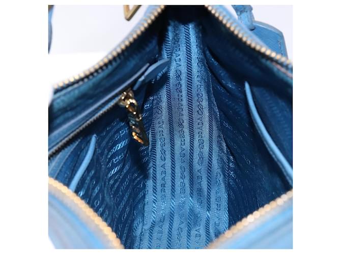 PRADA Shoulder Bag Leather Blue Gold - vista 19