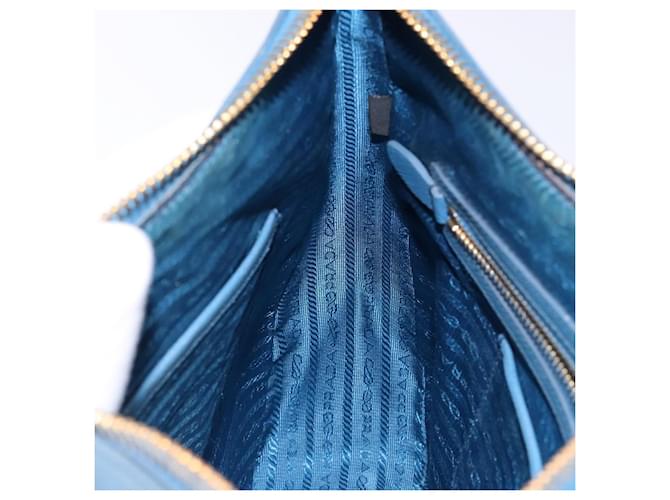 PRADA Shoulder Bag Leather Blue Gold - vista 20