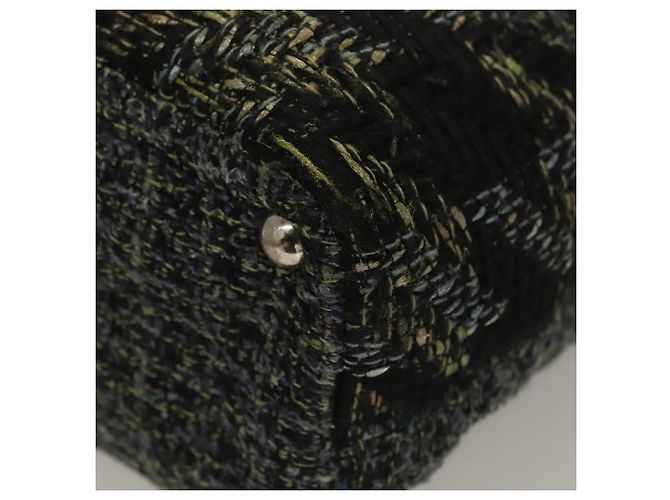 CHANEL Tote Bag Tweed Black Silver CC - vista 14