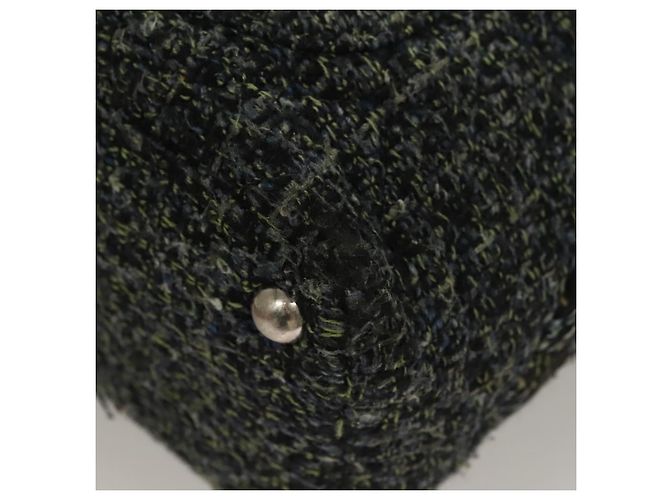 CHANEL Tote Bag Tweed Black Silver CC - vista 16