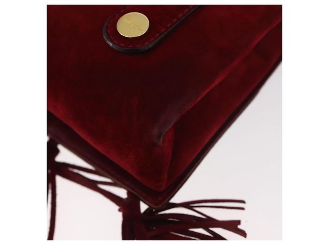 Salvatore Ferragamo Shoulder Bag Suede Red Gold - vista 13