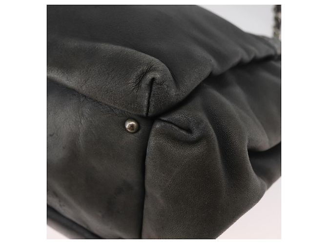 CHANEL Chain Shoulder Bag Lamb Skin Black CC - vista 11