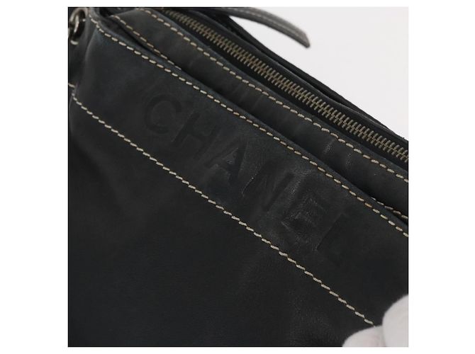 CHANEL Chain Shoulder Bag Lamb Skin Black CC - vista 15