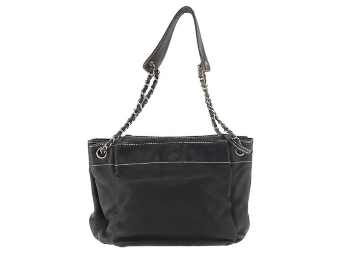 CHANEL Chain Shoulder Bag Lamb Skin Black CC - vista 3