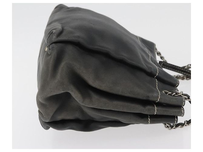 CHANEL Chain Shoulder Bag Lamb Skin Black CC - vista 4
