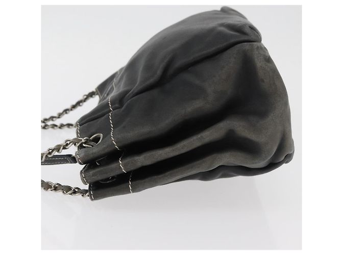 CHANEL Chain Shoulder Bag Lamb Skin Black CC - vista 5