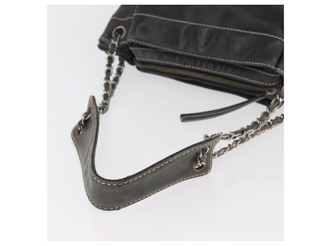 CHANEL Chain Shoulder Bag Lamb Skin Black CC - vista 7
