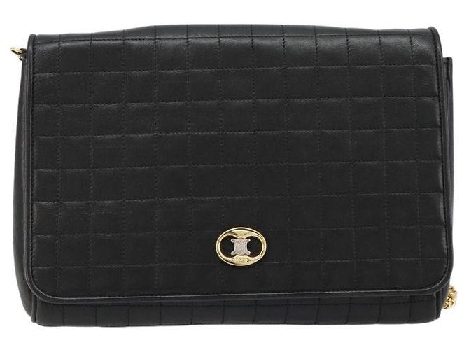 Céline CELINE Chain Shoulder Bag Leather Black Gold - vista 2