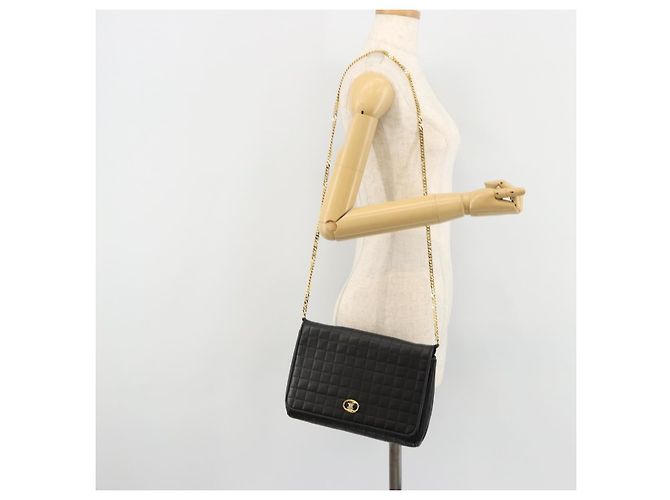 Céline CELINE Chain Shoulder Bag Leather Black Gold - vista 24
