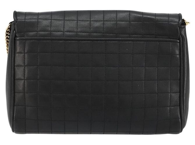 Céline CELINE Chain Shoulder Bag Leather Black Gold - vista 3