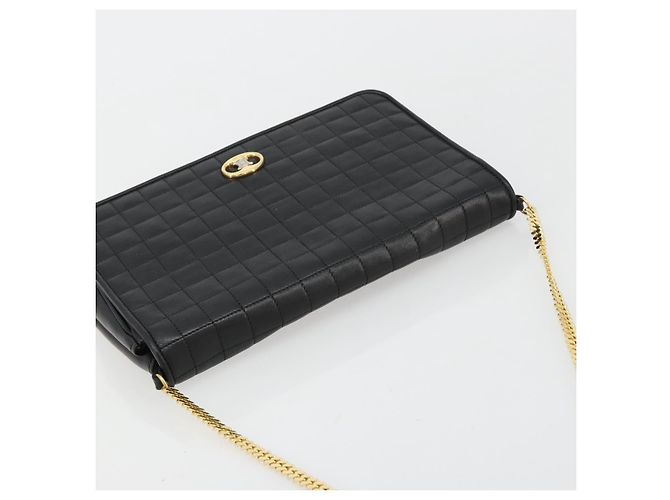 Céline CELINE Chain Shoulder Bag Leather Black Gold - vista 6