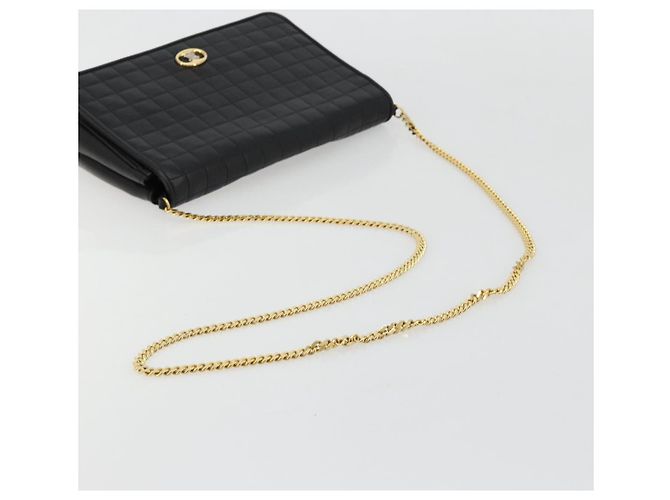 Céline CELINE Chain Shoulder Bag Leather Black Gold - vista 7