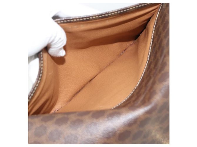Céline CELINE Macadam Canvas Circle Shoulder Bag PVC Leather Brown Gold - vista 25