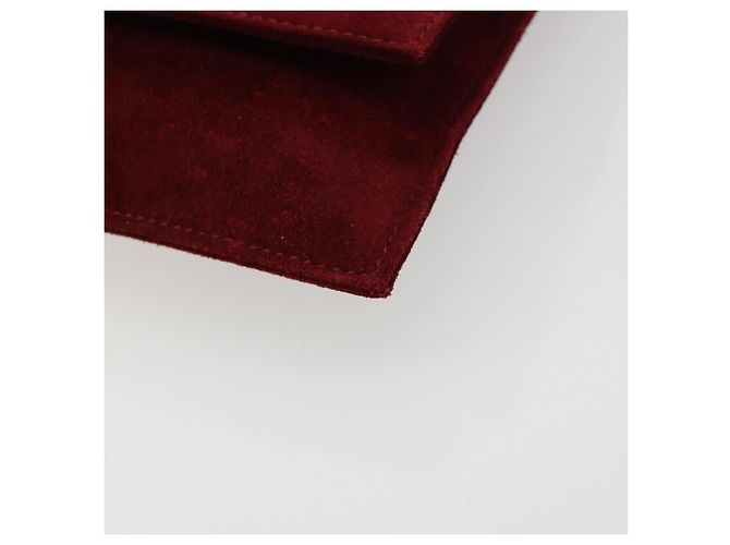 FENDI Plastic Chain Shoulder Bag Suede Red - vista 10