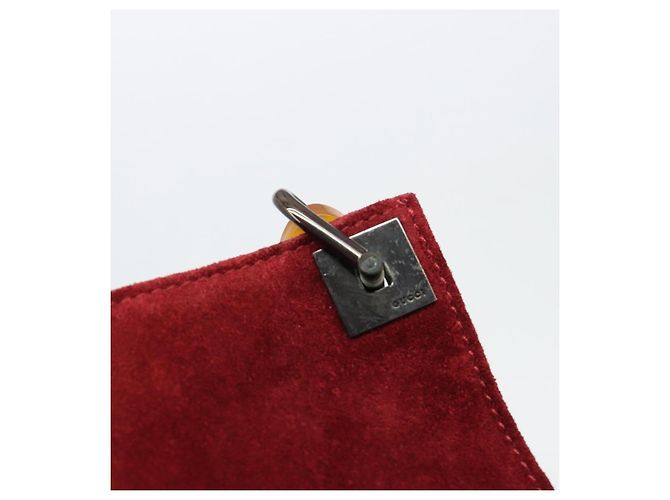 FENDI Plastic Chain Shoulder Bag Suede Red - vista 14