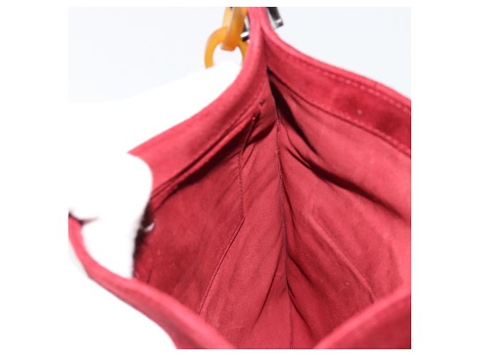 FENDI Plastic Chain Shoulder Bag Suede Red - vista 17
