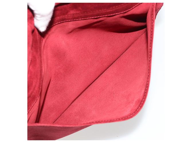 FENDI Plastic Chain Shoulder Bag Suede Red - vista 20