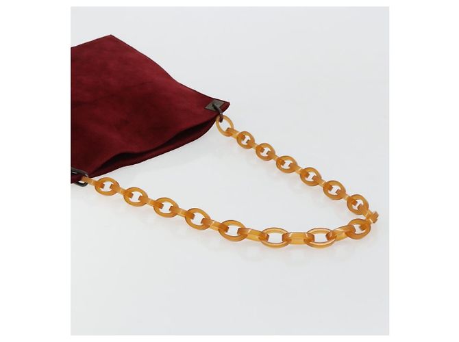 FENDI Plastic Chain Shoulder Bag Suede Red - vista 7